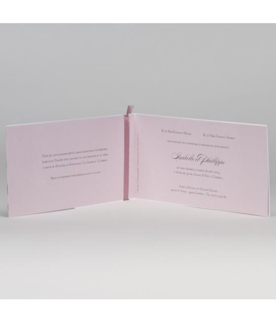 Faire part dentelle rose