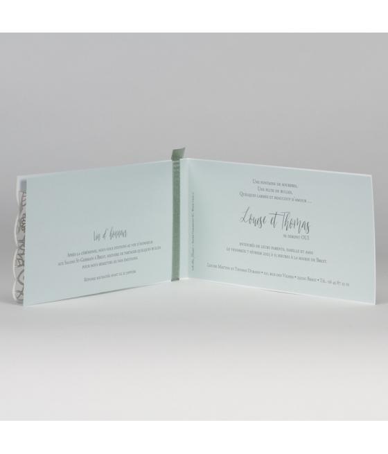 Faire part avec dentelle vert menthe