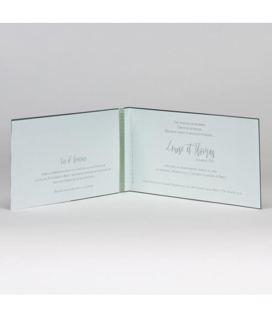 Faire part dentelle vert menthe