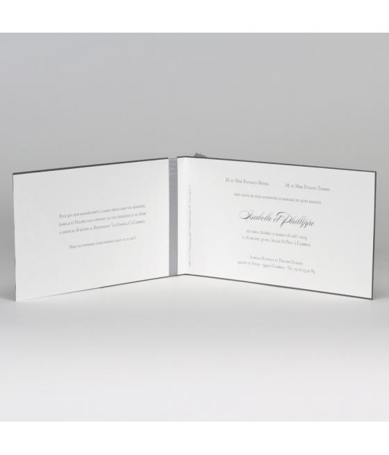 Faire part dentelle gris