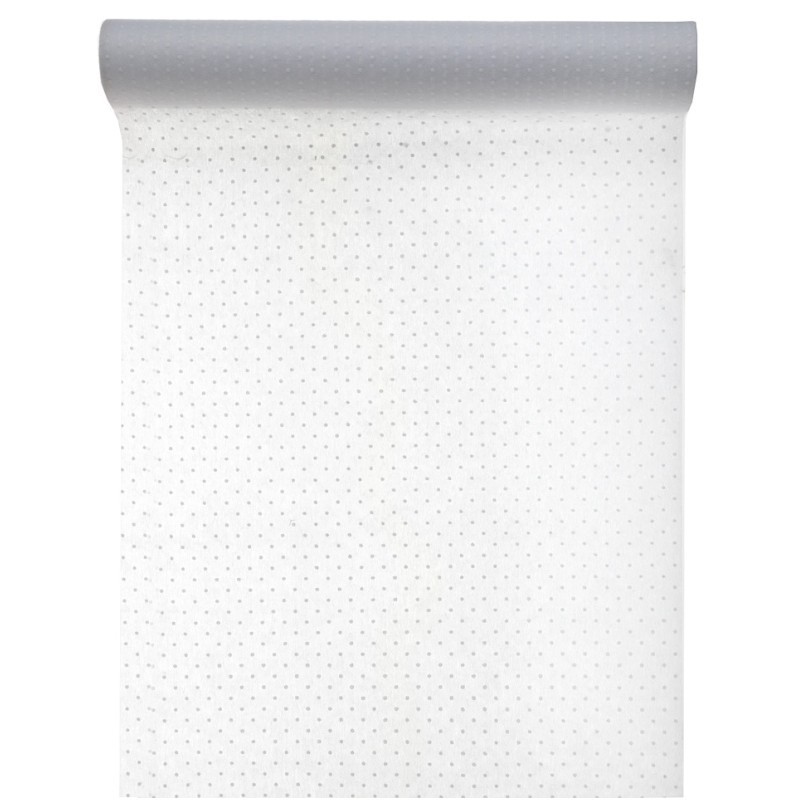 CHEMIN DE TABLE PLUMETIS BLANC