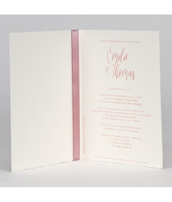 Faire part Aquarelle rose