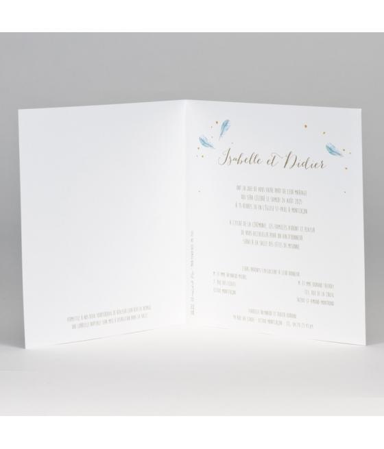 Faire-part Attrape-rêves à plumes avec confettis