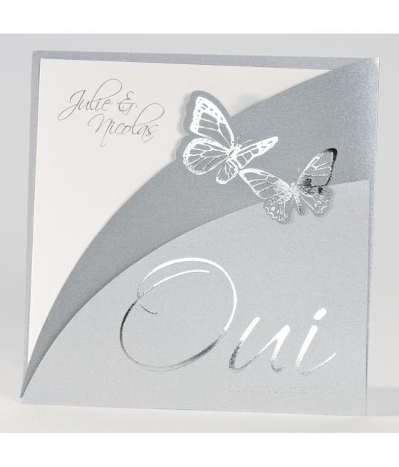 Faire-part "Oui" argenté