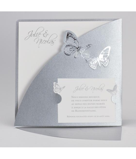 Faire-part "Oui" argenté