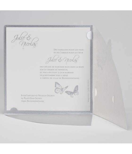 Faire-part "Oui" argenté