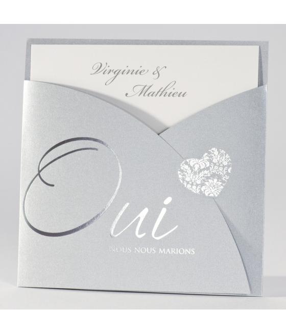 Faire-part argent avec argenture à chaud