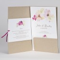 Faire-part Kraft avec jolies fleurs