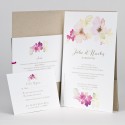 Faire-part Kraft avec jolies fleurs