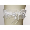 Jarretiere satin et perle Blanc 