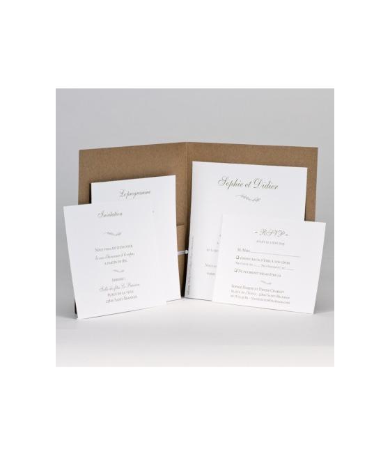 Faire-part élégant Notre Mariage - kraft