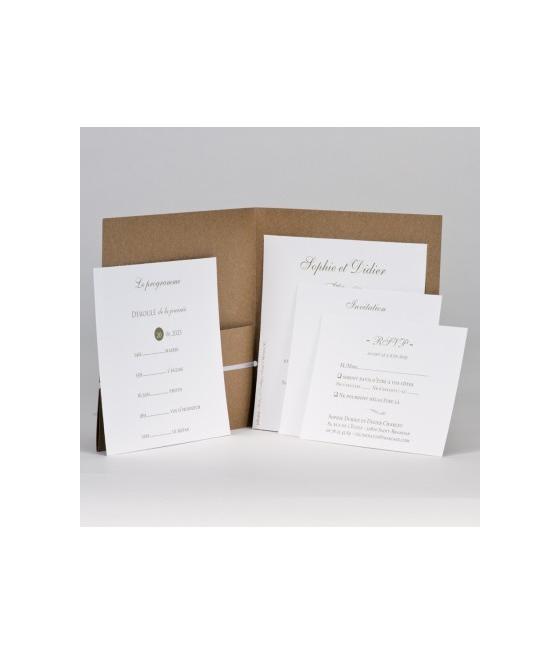 Faire-part élégant Notre Mariage - kraft