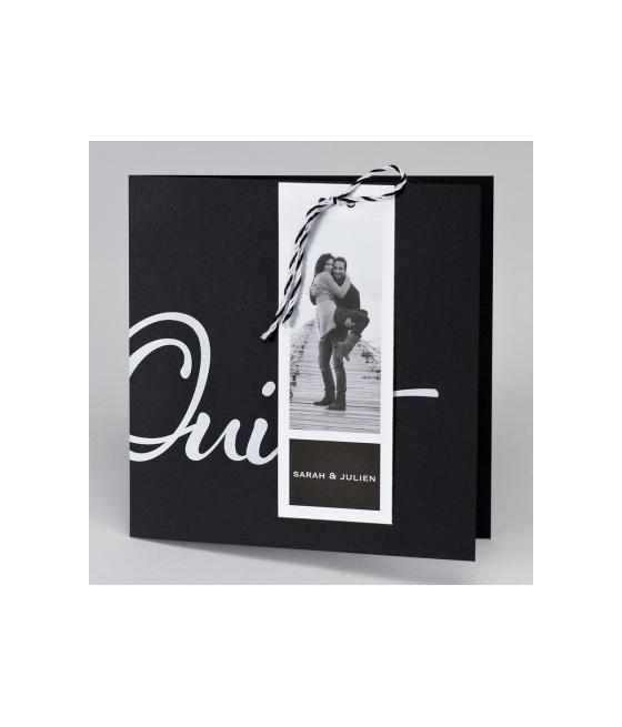 Faire-part noir OUI avec photo