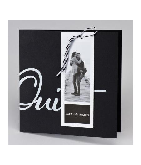Faire-part noir OUI avec photo