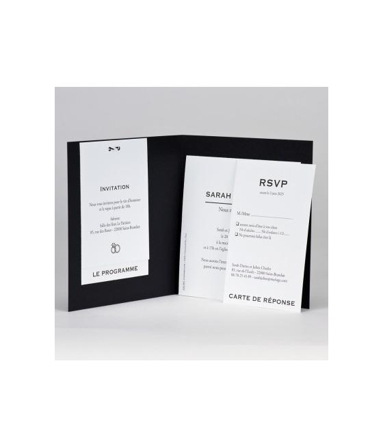 Faire-part noir OUI avec photo