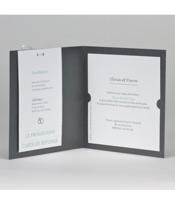 Faire-part gris foncé OUI avec photo