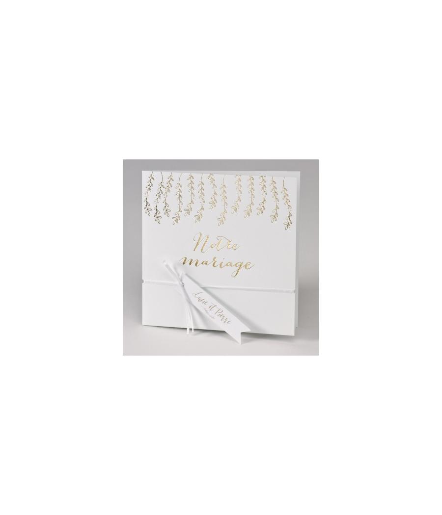 Faire-part élégant Notre Mariage - blanc