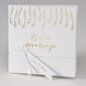 Faire-part élégant Notre Mariage - blanc