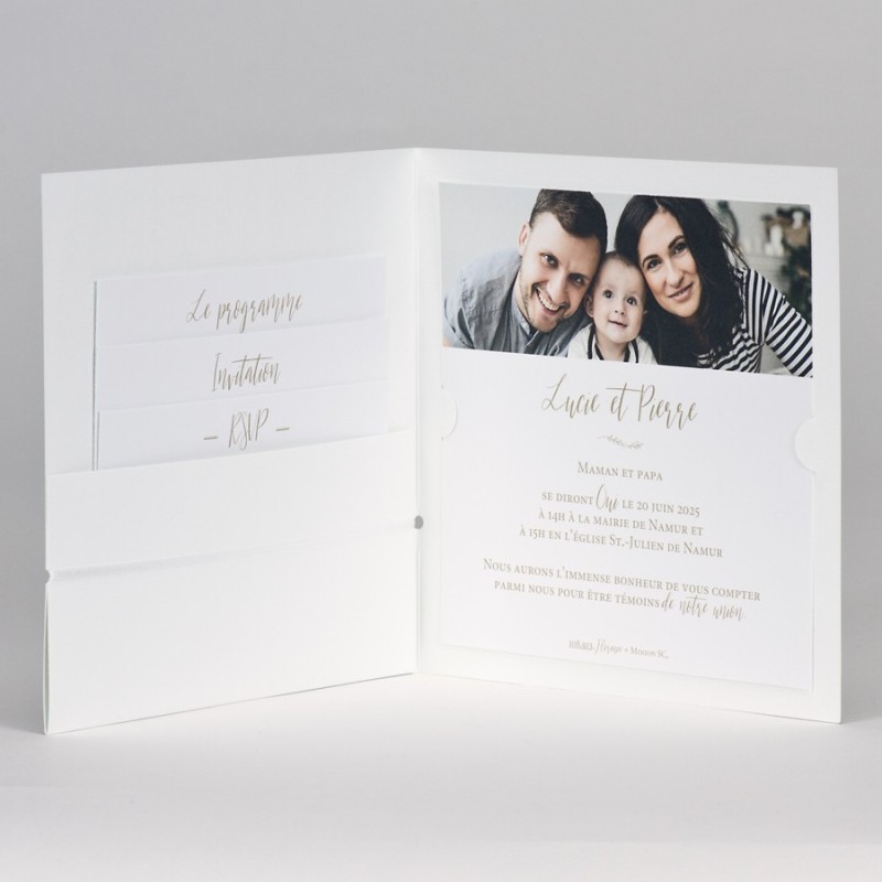 Faire-part élégant Notre Mariage - blanc