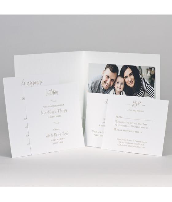 Faire-part élégant Notre Mariage - blanc