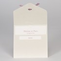 Faire-part dentelle en relief et ruban rose