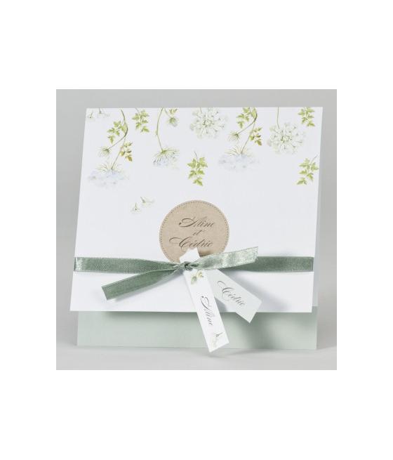 Faire-part aux fleurs vertes