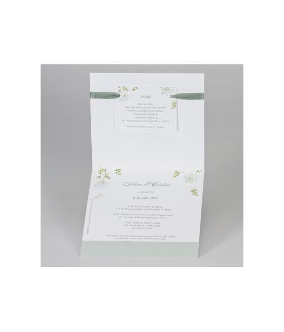 Faire-part aux fleurs vertes