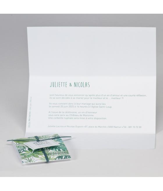 Faire-part mariage tropical