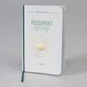 Faire-part passeport d'amour vert et or