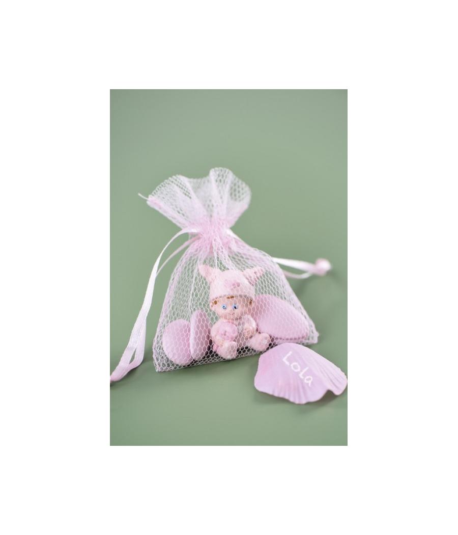 Sachet tulle rose
