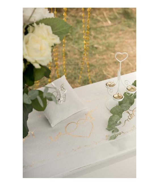 Chemin de table Just Married métallisé