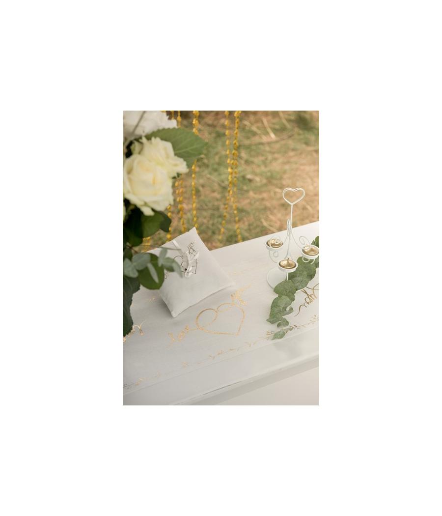 Chemin de table Just Married métallisé