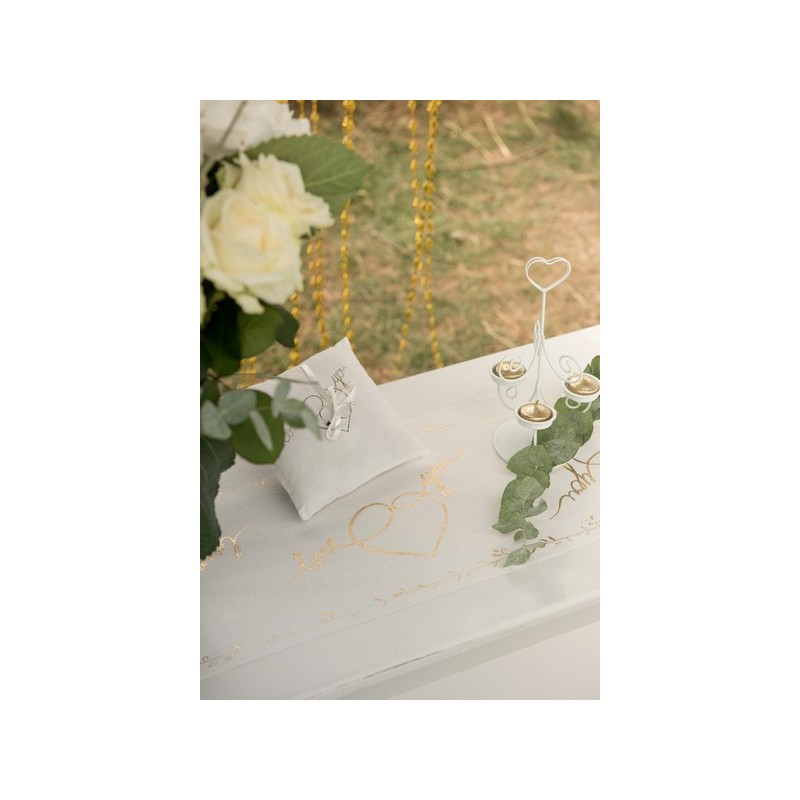 Chemin de table Just Married métallisé