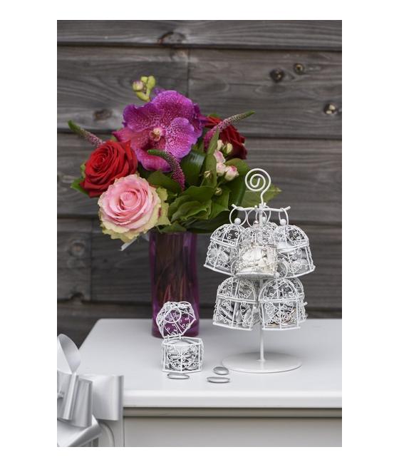 Bonbonnière cage Blanc (Sachet de 2 pièces)