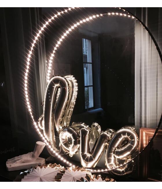 Ballon "love" métal argent