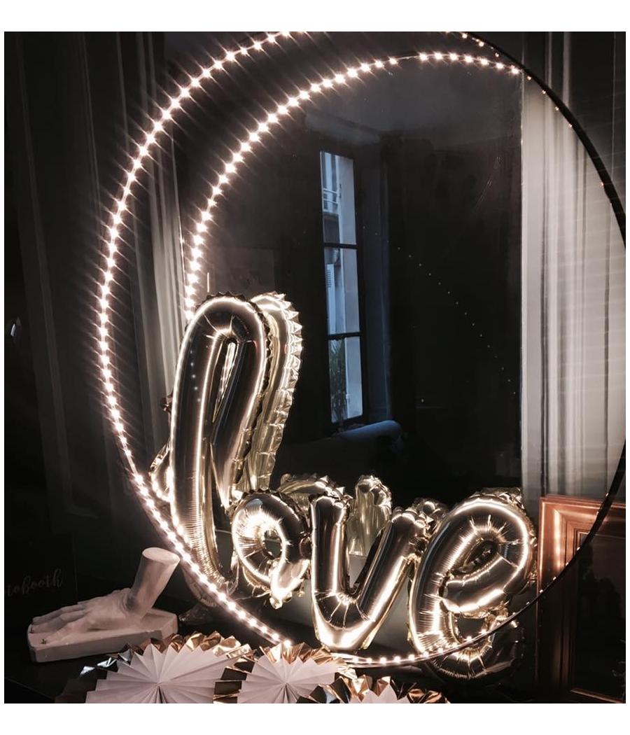 Ballon "love" métal argent