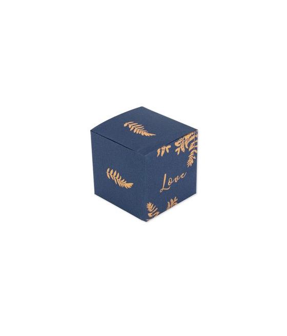 10 boites fougères Marine et Cuivre