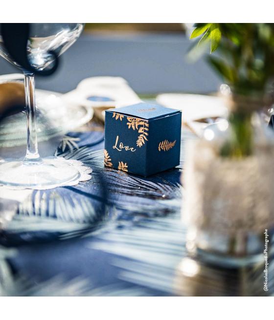 10 boites fougères Marine et Cuivre