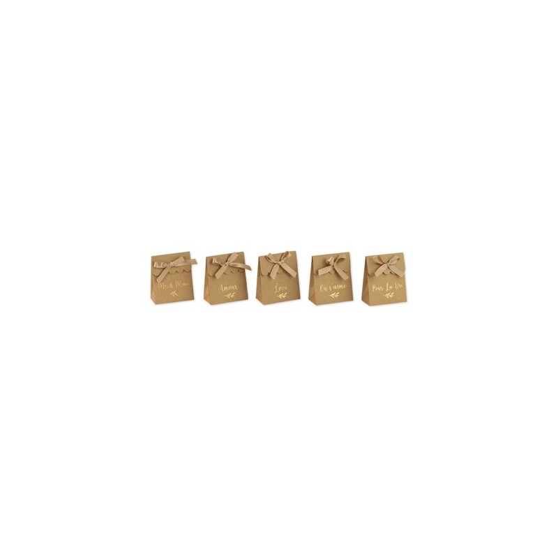 10 boites kraft mots d'amour