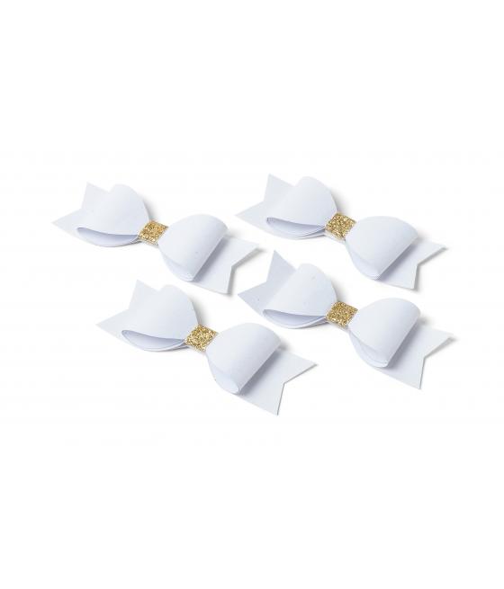 Nœuds papillons blanc et or