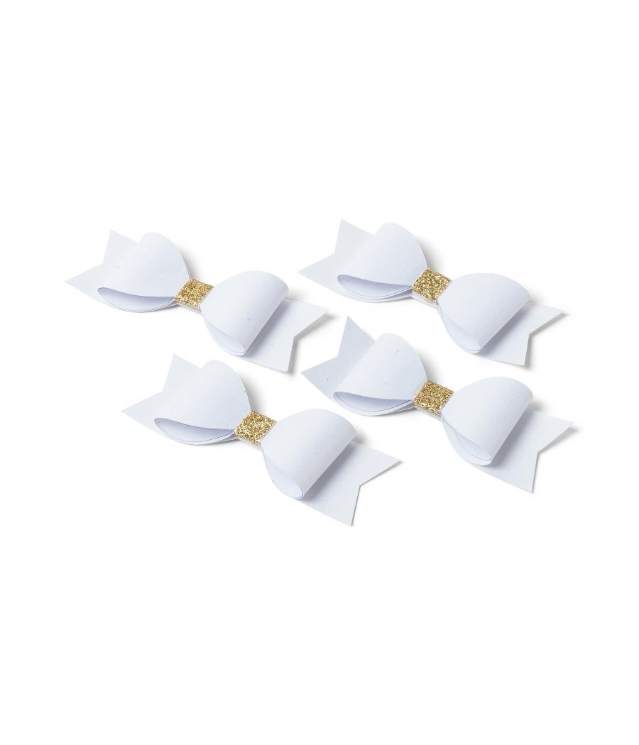 Nœuds papillons blanc et or