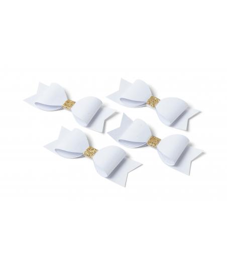 Nœuds papillons blanc et or