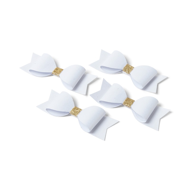 Nœuds papillons blanc et or