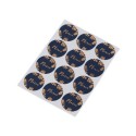 24 Stickers fougères Marine et Cuivre