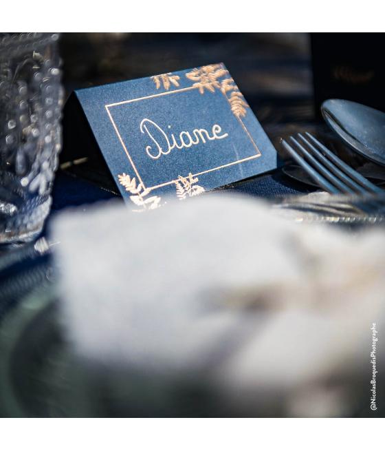 10 marque-places fougères Marine et Cuivre