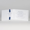 Faire-part blanc avec ruban bleu