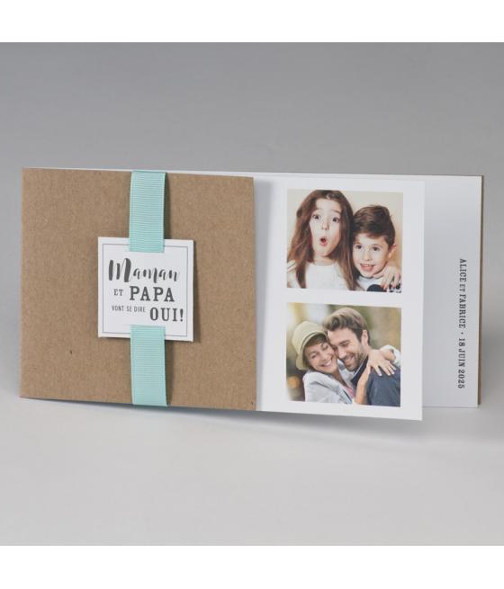 kraft avec ruban vert d'eau