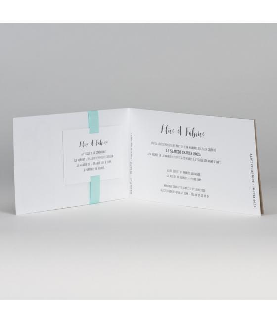 kraft avec ruban vert d'eau