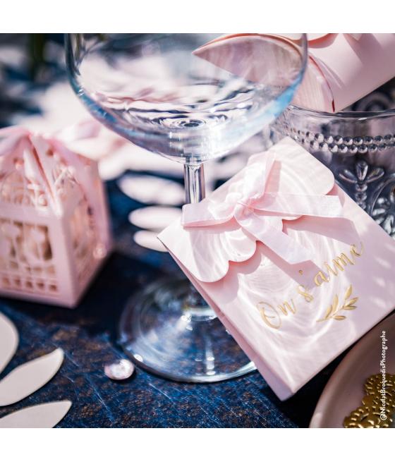 10 boites à dragées Roses "mots d'amour"