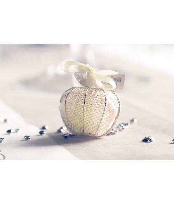 Pomme en fer forgé argentée